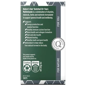 (PRE ORDER) Nature's Own Bodyfuel 50+ Multivitamin 60 Tablets shelf life 2yrs